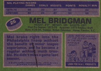 1976-77 Topps #26 Mel Bridgman Back