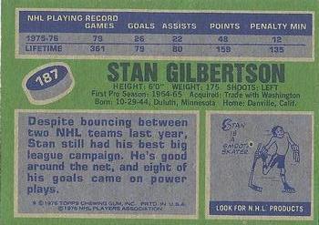 1976-77 Topps #187 Stan Gilbertson Back