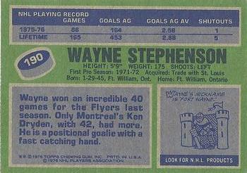 1976-77 Topps #190 Wayne Stephenson Back