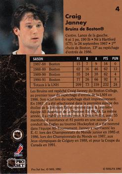 1991-92 Parkhurst French #4 Craig Janney Back