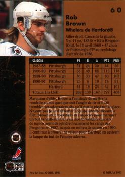 1991-92 Parkhurst French #60 Rob Brown Back