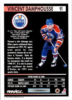 1991-92 Pinnacle French #91 Vincent Damphousse Back