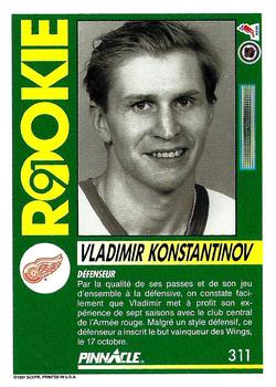 1991-92 Pinnacle French #311 Vladimir Konstantinov Back
