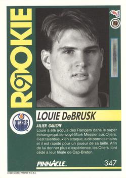 1991-92 Pinnacle French #347 Louie DeBrusk Back