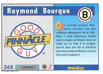 1991-92 Pinnacle French #368 Ray Bourque Back