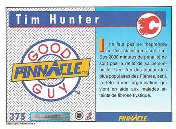 1991-92 Pinnacle French #375 Tim Hunter Back
