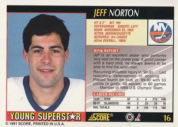 1991-92 Score Young Superstars #16 Jeff Norton Back