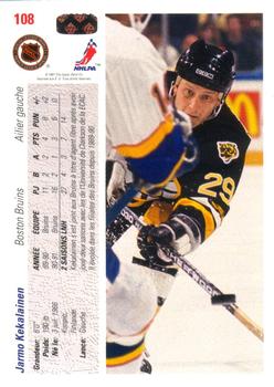 1991-92 Upper Deck French #108 Jarmo Kekalainen Back