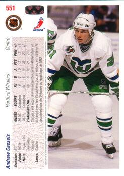 1991-92 Upper Deck French #551 Andrew Cassels Back