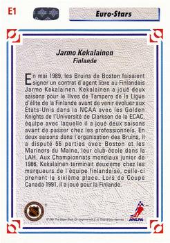 1991-92 Upper Deck French - Euro-Stars #E1 Jarmo Kekalainen Back