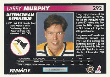 1992-93 Pinnacle Canadian #292 Larry Murphy Back