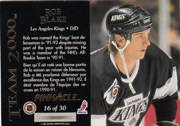 1992-93 Pinnacle Canadian - Team 2000 #16 Rob Blake Back