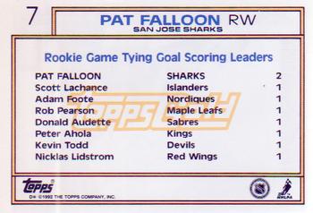 1992-93 Topps - Gold #7 Pat Falloon Back