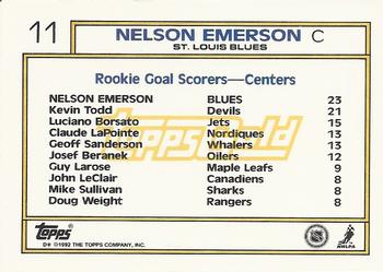 1992-93 Topps - Gold #11 Nelson Emerson Back