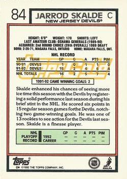 1992-93 Topps - Gold #84 Jarrod Skalde Back