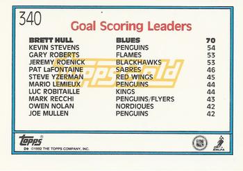 1992-93 Topps - Gold #340 Brett Hull Back