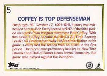 1992-93 Topps - Gold #5 Paul Coffey Back