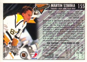 1993-94 O-Pee-Chee Premier - Gold #155 Martin Straka Back