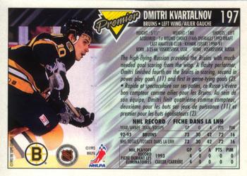 1993-94 O-Pee-Chee Premier - Gold #197 Dmitri Kvartalnov Back
