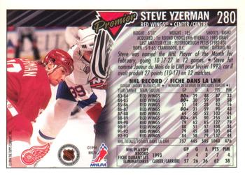 1993-94 O-Pee-Chee Premier - Gold #280 Steve Yzerman Back
