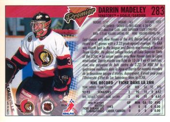1993-94 O-Pee-Chee Premier - Gold #283 Darrin Madeley Back
