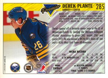 1993-94 O-Pee-Chee Premier - Gold #285 Derek Plante Back