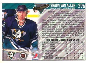 1993-94 O-Pee-Chee Premier - Gold #396 Shaun Van Allen Back