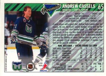 1993-94 O-Pee-Chee Premier - Gold #65 Andrew Cassels Back