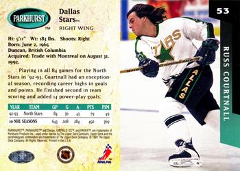 1993-94 Parkhurst - Emerald Ice #53 Russ Courtnall Back