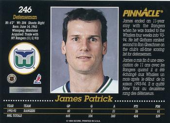 1993-94 Pinnacle Canadian #246 James Patrick Back