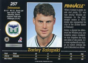 1993-94 Pinnacle Canadian #257 Zarley Zalapski Back
