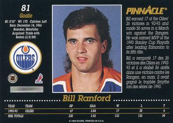 1993-94 Pinnacle Canadian #81 Bill Ranford Back