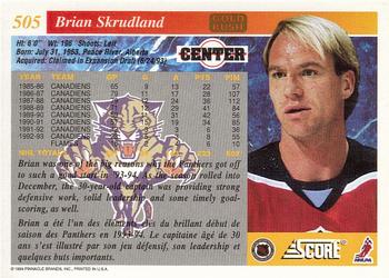1993-94 Score Canadian - Gold Rush #505 Brian Skrudland Back