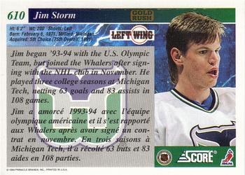1993-94 Score Canadian - Gold Rush #610 Jim Storm Back