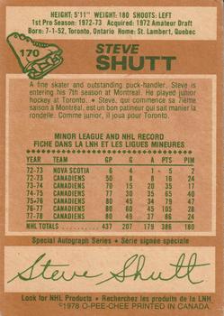 1978-79 O-Pee-Chee #170 Steve Shutt Back