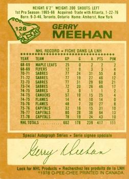 1978-79 O-Pee-Chee #128 Gerry Meehan Back