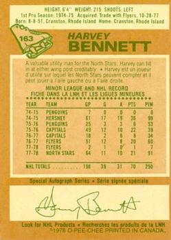 1978-79 O-Pee-Chee #163 Harvey Bennett Back