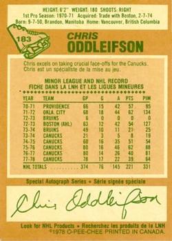 1978-79 O-Pee-Chee #183 Chris Oddleifson Back
