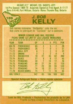 1978-79 O-Pee-Chee #189 J. Bob Kelly Back
