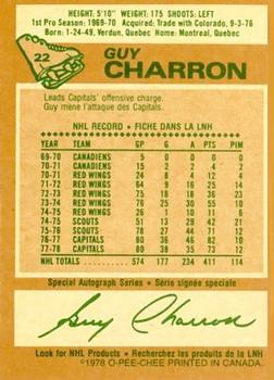 1978-79 O-Pee-Chee #22 Guy Charron Back