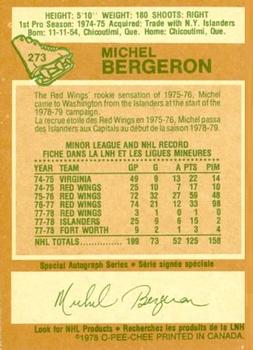 1978-79 O-Pee-Chee #273 Michel Bergeron Back