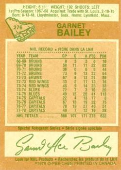 1978-79 O-Pee-Chee #276 Garnet Bailey Back