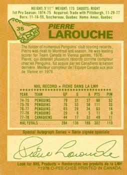 1978-79 O-Pee-Chee #35 Pierre Larouche Back