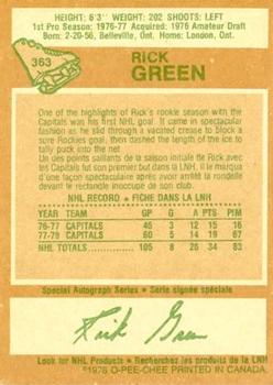 1978-79 O-Pee-Chee #363 Rick Green Back