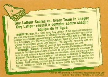 1978-79 O-Pee-Chee #3 Guy Lafleur Back