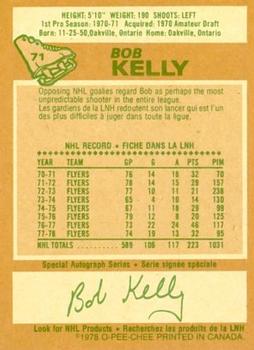 1978-79 O-Pee-Chee #71 Bob Kelly Back