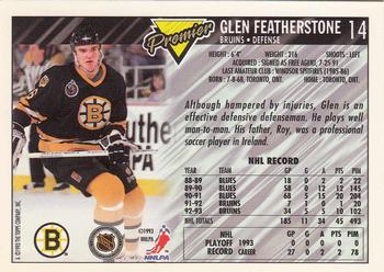 1993-94 Topps Premier - Gold #14 Glen Featherstone Back