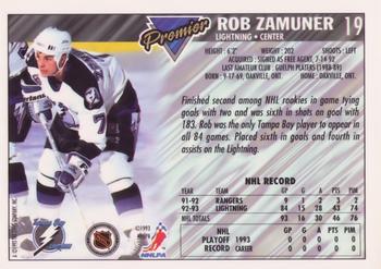 1993-94 Topps Premier - Gold #19 Rob Zamuner Back