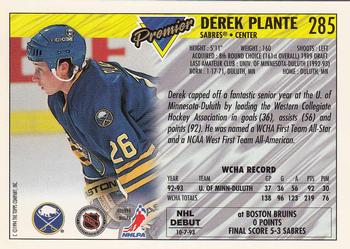 1993-94 Topps Premier - Gold #285 Derek Plante Back