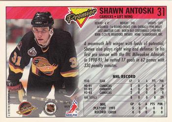 1993-94 Topps Premier - Gold #31 Shawn Antoski Back